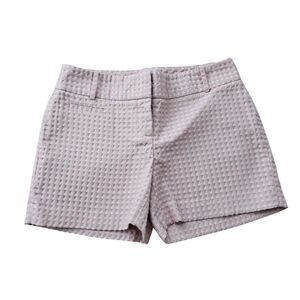 LOFT Size 0 Shorts Light Tan Peachy Pink Polka Dot Pattern Chino